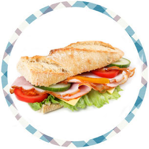 Leckeres Sandwich des Caterers aus Hamburg